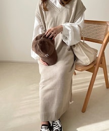 chocomee | ロングベストワンピ(ワンピース)