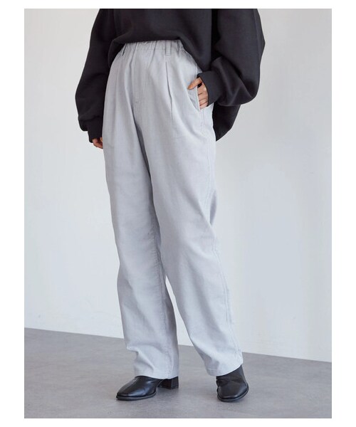Green　Parks（グリーンパークス）の「コーデュロイイージーパンツ（パンツ・ライトグレー/チャコールグレー/サックスブルー/エクリュ・F）」の22枚目の写真