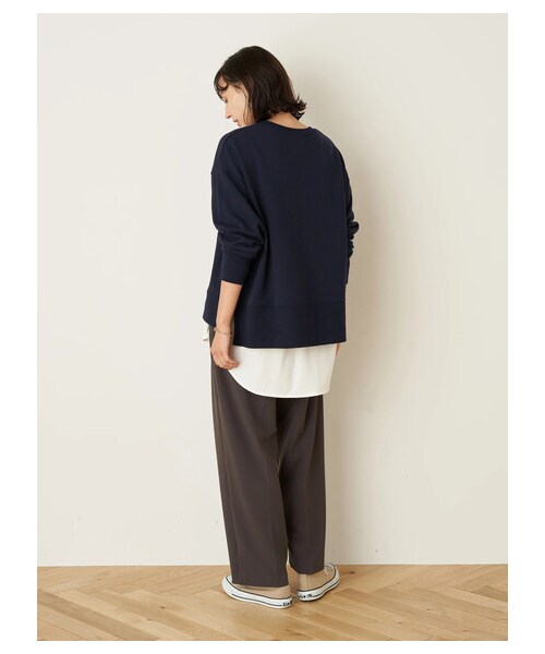 earth music&ecology(アースミュージックアンドエコロジー)の「ハイウエストタックストレートパンツ(パンツ・チャコールグレー/ピンク/ライトベージュ/ミント・S/M)」の9枚目の写真