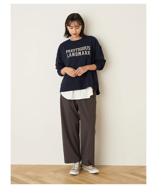 earth music&ecology(アースミュージックアンドエコロジー)の「ハイウエストタックストレートパンツ(パンツ・チャコールグレー/ピンク/ライトベージュ/ミント・S/M)」の7枚目の写真