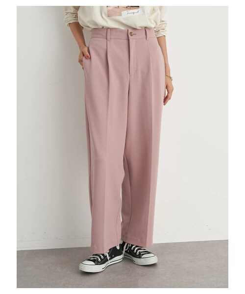 earth music&ecology(アースミュージックアンドエコロジー)の「ハイウエストタックストレートパンツ(パンツ・チャコールグレー/ピンク/ライトベージュ/ミント・S/M)」の11枚目の写真