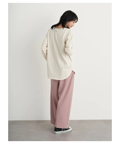 earth music&ecology(アースミュージックアンドエコロジー)の「ハイウエストタックストレートパンツ(パンツ・チャコールグレー/ピンク/ライトベージュ/ミント・S/M)」の15枚目の写真