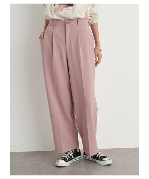 earth music&ecology(アースミュージックアンドエコロジー)の「ハイウエストタックストレートパンツ(パンツ・チャコールグレー/ピンク/ライトベージュ/ミント・S/M)」の10枚目の写真