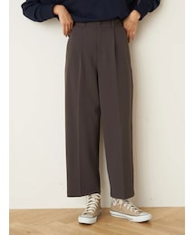 earth music&ecology | ハイウエストタックストレートパンツ(パンツ)