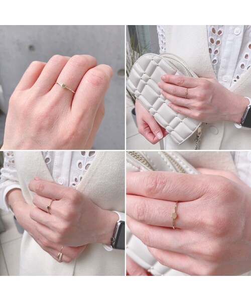 pinacoteca(ピナコテーカ)の「ピナコテーカ 754 チビネコ イニシャル ナンバー リング ピンキーリング(リング・レディース・ゴールド・マイナス5号から13号)」の2枚目の写真