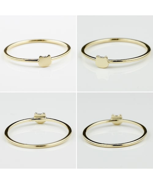 pinacoteca(ピナコテーカ)の「ピナコテーカ 754 チビネコ イニシャル ナンバー リング ピンキーリング(リング・レディース・ゴールド・マイナス5号から13号)」の3枚目の写真