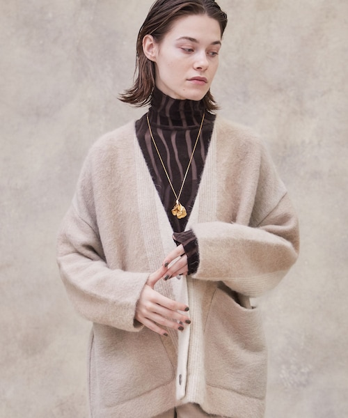 PUBLIC TOKYO（パブリックトウキョウ）の「〈BAILA11月号掲載商品〉モヘアローゲージカーデ（ニット/セーター・レディース・BGE/TAN/BRN/MTD・FREE）」の2枚目の写真