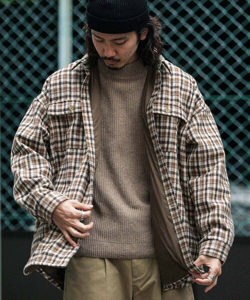 URBAN RESEARCH Sonny Label（アーバンリサーチサニーレーベル）の「チェックCPOシャツブルゾン（その他・メンズ・オレンジ系/ベージュ系・M/L）」の2枚目の写真