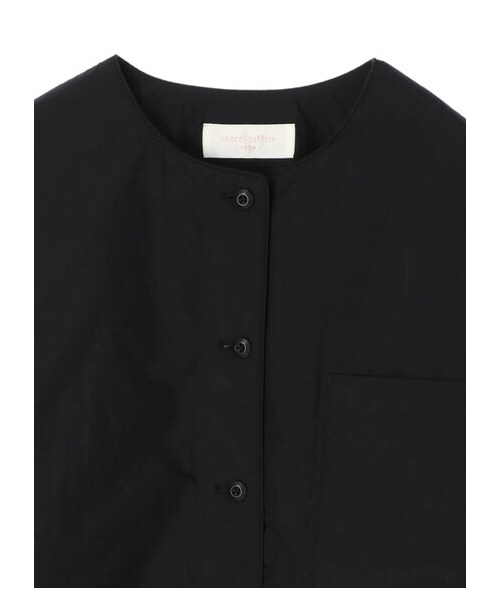 Green Parks(グリーンパークス)の「ノーカラー薄綿シャツブルゾン(ジャケット/アウター・チャコールグレー/ブラック/ライトベージュ・F)」の18枚目の写真