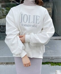 one after another NICE CLAUP | 刺しゅうロゴ裏起毛スウェット(Tシャツ/カットソー)