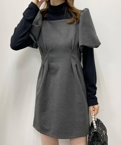 one after another NICE CLAUP(ワンアフターアナザーナイスクラップ)の「インナーセットミニワンピース(ワンピース・レディース・ブラウン系その他/グレー系その他/チャコールグレー・0)」の1枚目の写真