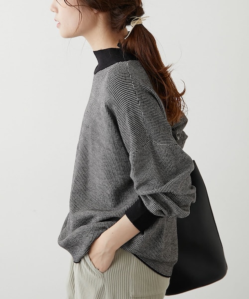 PUAL CE CIN（ピュアルセシン）の「【Du noir】ジャガードハイネックニットプルオーバー（ニット/セーター・レディース・グリーン系その他/ブラック系その他・FREE）」の2枚目の写真