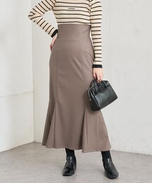 natural couture | 【WEB限定】合皮&ビッグチェックハイウエストマーメイドスカート　Mサイズ(スカート)