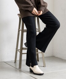 prose verse | 【ウエストゴム仕様】ランダムリブフレアニットパンツ(その他パンツ)