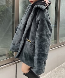 RASVOA | ステンカラーパッチポケットファーコート(その他アウター)