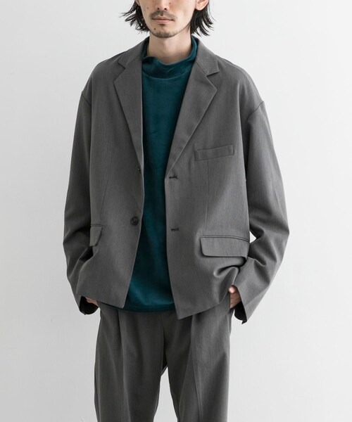 URBAN RESEARCH ID（アーバンリサーチ アイディー）の「URBAN RESEARCH iD T/R單扣西裝外套（ジャケット/アウター・メンズ・炭灰色/棕色・M/L）」の3枚目の写真
