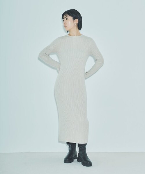 ENsMOL.（エンスモール）の「バックヘンリーニットロングワンピース（ワンピース/ドレス・レディース・サックス/ベージュ/チャコールグレー・FREE）」の15枚目の写真