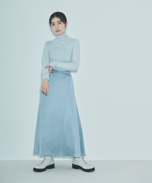 ENsMOL.（エンスモール）の「シアーハイネックプルオーバー（トップス・レディース・黒/サックス/オフ白・FREE）」の5枚目の写真