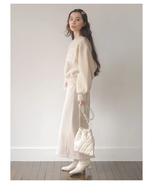 Green　Parks（グリーンパークス）の「・ELENCARE DUE スエードポンチナロースカート（スカート・アイボリー/チャコールグレー/モカ・F）」の10枚目の写真