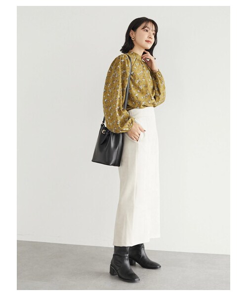 Green　Parks（グリーンパークス）の「・ELENCARE DUE スエードポンチナロースカート（スカート・アイボリー/チャコールグレー/モカ・F）」の8枚目の写真