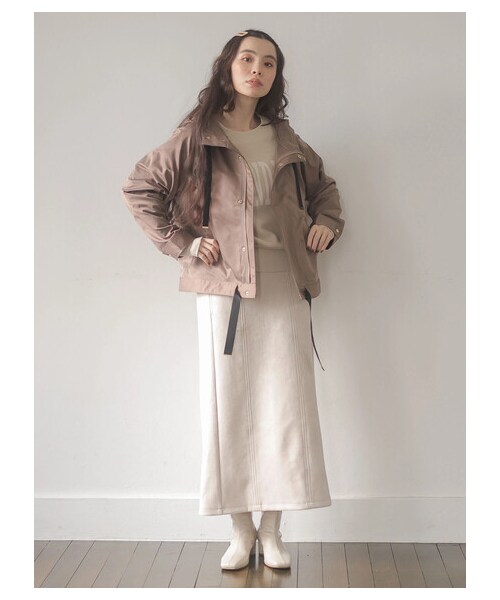 Green　Parks（グリーンパークス）の「・ELENCARE DUE スエードポンチナロースカート（スカート・アイボリー/チャコールグレー/モカ・F）」の11枚目の写真