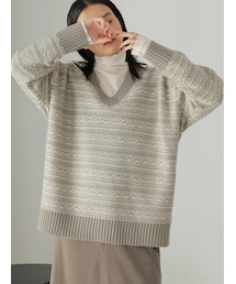 AMERICAN HOLIC | ジャガードニットチュニック(ワンピース/ドレス)