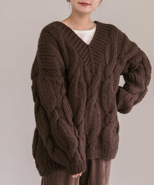 MIRSTORES×ROSSO HAND MADE V-NECK SWEATER 別注】MIRSTORES×ROSSO HAND MADE V-NECK SWEATER