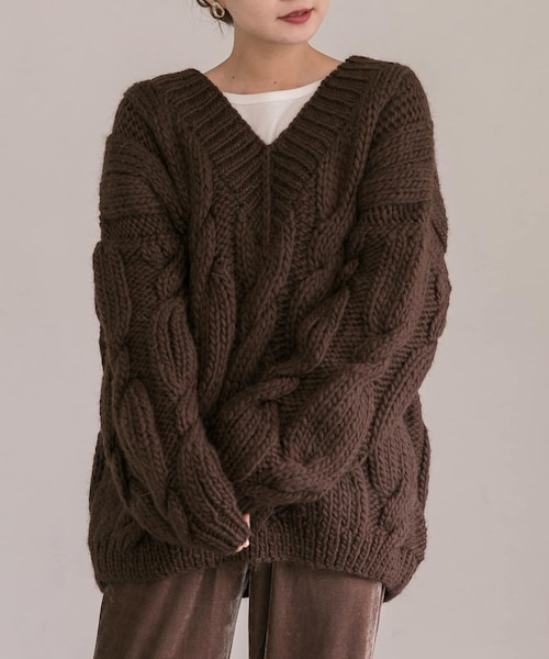 MIRSTORES×ROSSO HAND MADE V-NECK SWEATER 別注】MIRSTORES×ROSSO HAND MADE V-NECK SWEATER