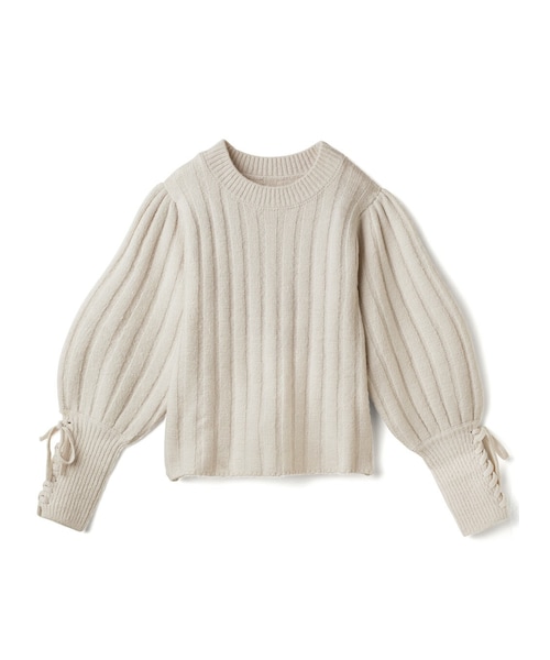 GRL（グレイル）の「レースアップスリーブニットトップス（ニット