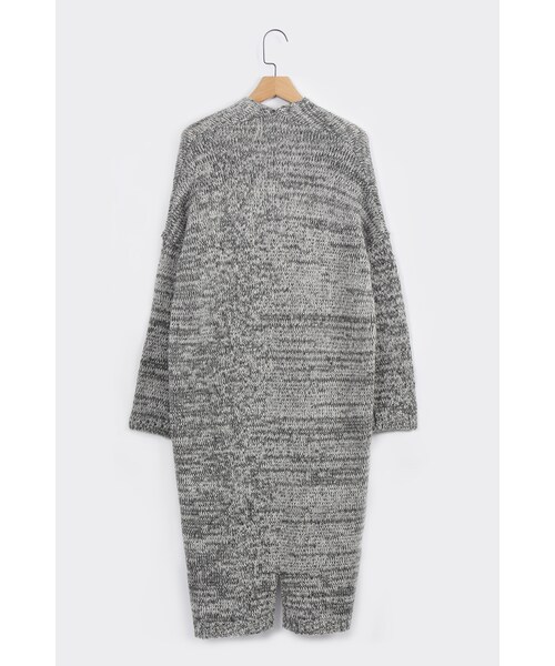 ORENDA（オレンダ）の「歐美混色針織長版開襟外套（ジャケット/アウター・レディース・灰白/灰黑・M/L）」の2枚目の写真