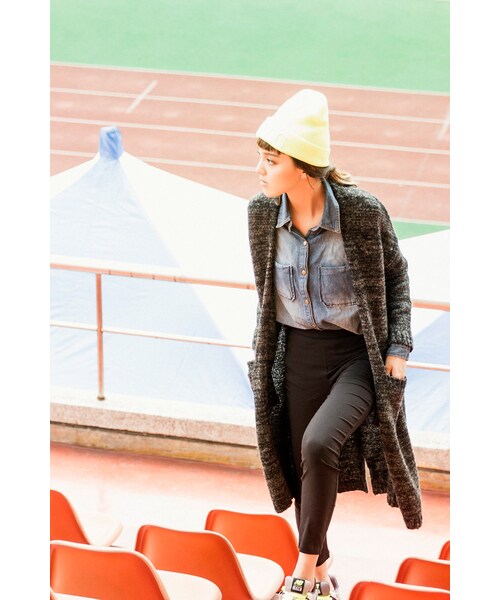 ORENDA（オレンダ）の「歐美混色針織長版開襟外套（ジャケット/アウター・レディース・灰白/灰黑・M/L）」の16枚目の写真