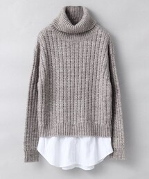 JEANASIS | シャツコンビオフタートルプルオーバー(トップス)