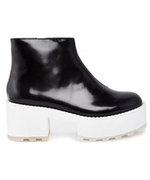 CHEAP MONDAY | Cheap Monday Black With White Tractor Sole Heeled Boots - Black(ブーツ)