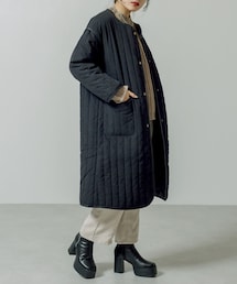 RASVOA | ストライプキルトノーカラーコート(その他アウター)