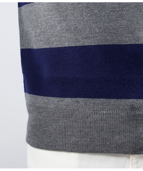 JUNRED（ジュンレッド）の「ミラノリブボーダーニット（ニット・メンズ・グレー/ホワイト・1/2）」の9枚目の写真