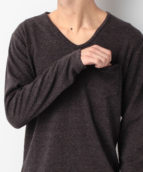 MORGAN HOMME（モルガンオム）の「ステリックジオメトリー（984T46）（トップス・メンズ・アイボリー/ワイン/チャコール・M/L）」の6枚目の写真