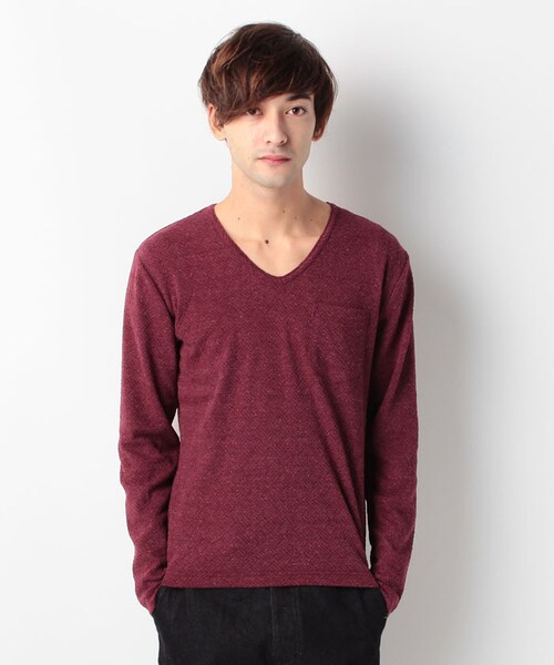 MORGAN HOMME（モルガンオム）の「ステリックジオメトリー（984T46）（トップス・メンズ・アイボリー/ワイン/チャコール・M/L）」の3枚目の写真