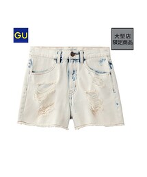 GU | （GU）デニムクラッシュショートパンツ(パンツ)