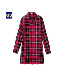 GU | （GU）チェックワンピース（レギュラー・長袖）Ｄ(ワンピース/ドレス)