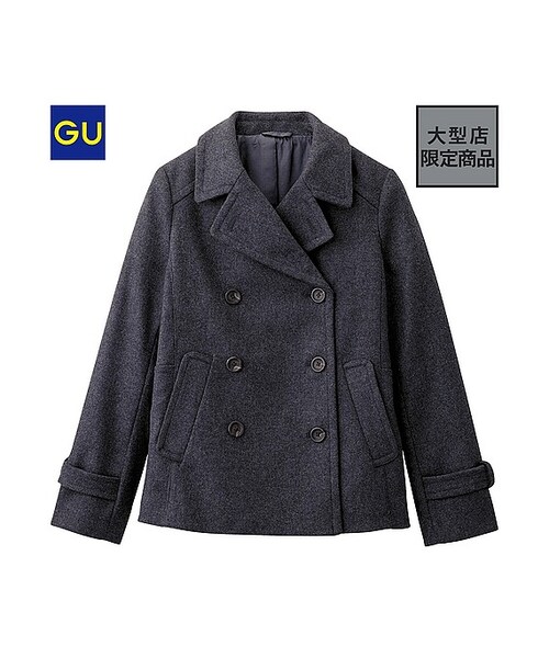 GU(ジーユー)の「(GU)ピーコート(WOMEN ⁄ アウター・レディース・GRAY/BEIGE/NAVY・M/L/XL/S)」の1枚目の写真