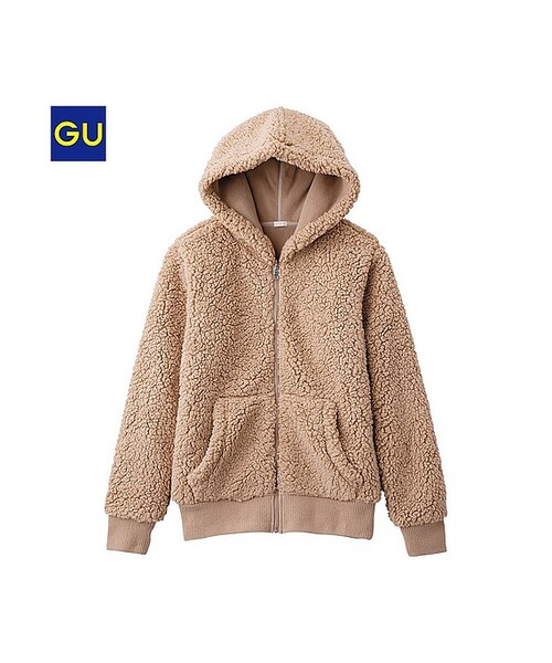 GU（ジーユー）の「（GU）ボアパーカ（WOMEN ⁄ アウター・レディース・BLACK/OFF WHITE/BLUE/BEIGE・S/L/M/XL）」の3枚目の写真
