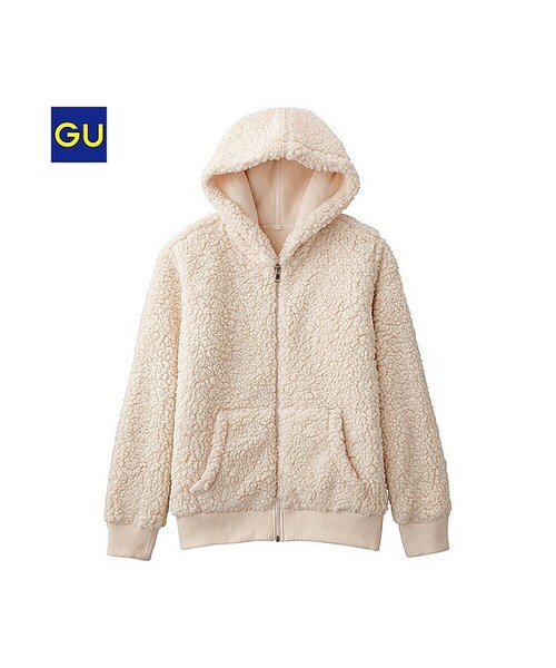 GU（ジーユー）の「（GU）ボアパーカ（WOMEN ⁄ アウター・レディース・BLACK/OFF WHITE/BLUE/BEIGE・S/L/M/XL）」の2枚目の写真