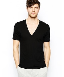 American Apparel | American Apparel V-Neck T-Shirt In Sheer Jersey - Black(Tシャツ/カットソー)