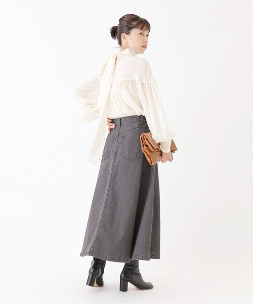 VERMEIL par iena(ヴェルメイユパーイエナ)の「スーピマコットン ブラックデニムスカート◆(スカート・グレー/(006)/36/在庫あり/38/40)」の13枚目の写真