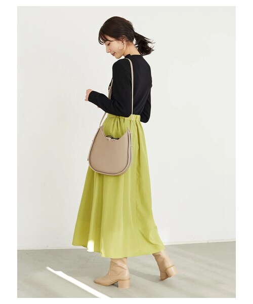 Green　Parks（グリーンパークス）の「ランダムタックギャザースカート（スカート・ライトグレー/チャコールグレー/イエロー/ブルー・F）」の7枚目の写真