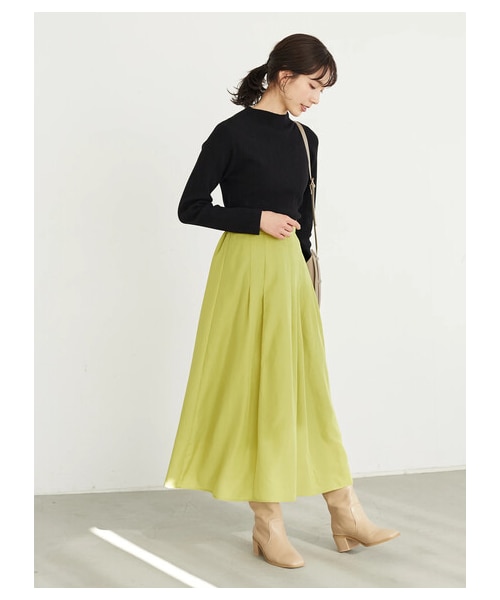 Green　Parks（グリーンパークス）の「ランダムタックギャザースカート（スカート・ライトグレー/チャコールグレー/イエロー/ブルー・F）」の5枚目の写真