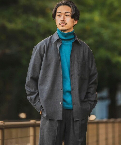 WASHABLEウールミルドストレッチシャツ