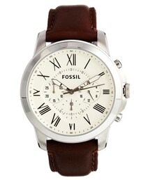 FOSSIL | Fossil Grant Brown Leather Strap Chronograph Watch FS4735 - Brown(アナログ腕時計)