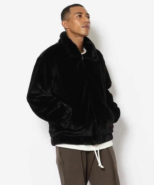 LUSOR（ルーソル）の「LUSOR（ルーソル）エコファーブルゾン（ジャケット/アウター・メンズ・BLACK/BEIGE・M/L）」の2枚目の写真