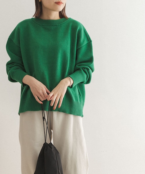 FORK&SPOON（フォークアンドスプーン）の「【一部WEB限定カラー】FORK&SPOON 2WAYクルーカーディガン（その他・レディース・OFF/GREEN/BROWN/NAVY×OFF・one）」の4枚目の写真